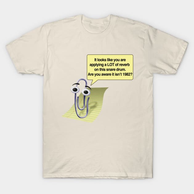 Funny Clippy Microsoft Word Retro Snare Drum Quote T-Shirt by DankFutura